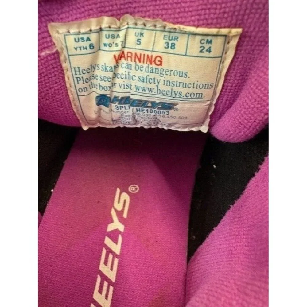 Heelys Glitter Gold & Pink Roller Shoes With Wheels‎ Youth Size 6